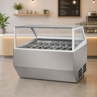 Mini vitrine congélateur pour crèmes glacées, vitrine congélateur commerciale pour crèmes glacées, armoire de service à crèmes glacées avec vitrine en verre pour magasins
