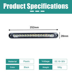 Barra de Luces LED de Reversa para RV, 252 mm, Delgada, DC 10-30V, Impermeable, Luz Trasera para Autocaravana, Yate, Camión, Remolque, Luz de Reversa para RV <span class=keywords><strong>JDA</strong></span> - Product Image 2