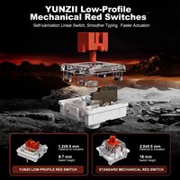 YUNZII L75 Düşük Profil Kablosuz Mekanik Klavye, %75 Taşınabilir, Üç Modlu Conta Yapısı, Özelleştirilebilir RGB Arkadan Aydınlatmalı Oyun Klavyesi