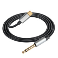 Câble audio de type C USB C vers AUX Stéréo 6.35mm mâle plaqué or pour téléphone portable Amplificateur Haut-parleur Aux Casque