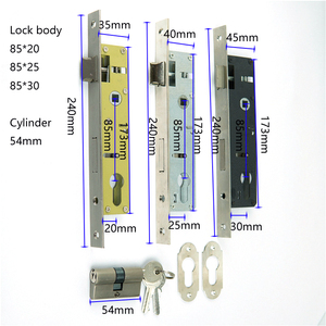 Juego de cerradura de mortaja de buena seguridad directa de fábrica, cilindro de cerradura de perfil europeo abierto doble con manija de llaves de ordenador, cerradura de puerta - Product Image 3