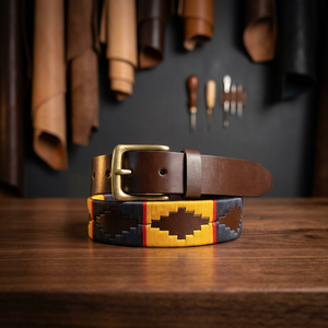 Handicrafts Genuine Leather Polo <b>Belts</b> Sale BS INTERNATIONAL NA285 3.8CM Made India Customizable <b>Vintage</b> Style Durable Steel - Product Image 1