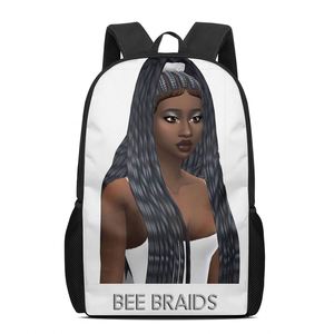 Imprimir <span class=keywords><strong>en</strong></span> la demanda de <span class=keywords><strong>trenzas</strong></span> hermosa Afro las niñas mochila lindo mochila para adolescentes mujeres adolescentes bolsas de la escuela - Product Image 4