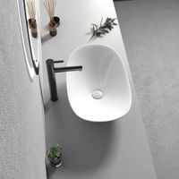 Luxe Premium 1280 ° Vasque à poser en céramique blanche émaillée pour salle de bain, idéale pour projets hôteliers et villas
