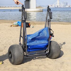 OEM disesuaikan balon baja tahan karat lipat roda gerobak troli pantai besar untuk berkemah - Product Image 6