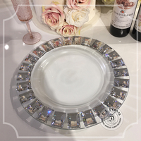 Chargeurs de plaque de cristal de mariage clair d'usine pour le dîner