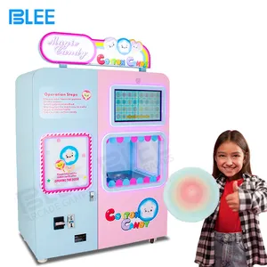 Low Cost Long Range Control Movable Automatic Cleaning Vending Machine Food Cotton Candy Game Machine