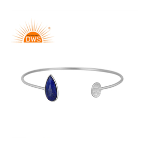 Pulsera de piedras preciosas de lapislázuli para niñas, fabricante de joyería de moda, pulsera de plata de ley 925 fina, Colección Vintage - Product Image 1