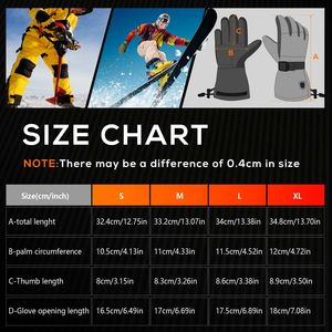 Gants de ski, de snowboard et de moto chauffants, isolés, compatibles avec les écrans tactiles, imperméables, en coton de haute qualité, avec <span class=keywords><strong>batterie</strong></span> - Product Image 5