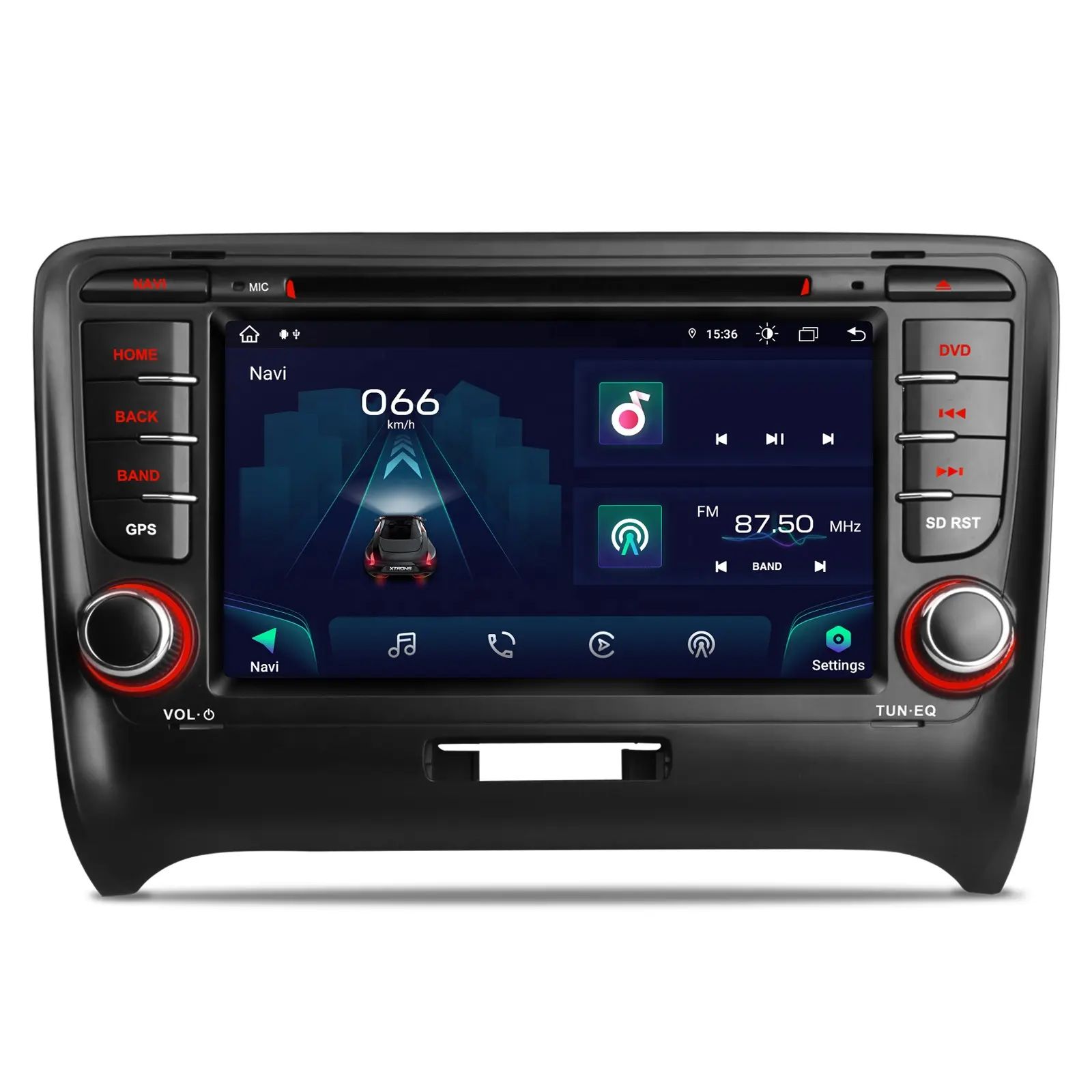 راديو سيارة أندرويد 13 أوتوماتيكي مقاس 7 بوصة من XTRONS للسيارة أودي TT MK2 8J شاشة أندرويد مشغل سيارة عالمي 4G LTE مشغل DVD للسيارة