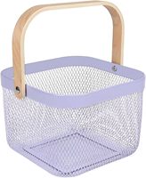 Panier de récolte en treillis métallique avec poignée en bois pliable, panier de rangement pour légumes, fruits, jardin et armoire de cuisine