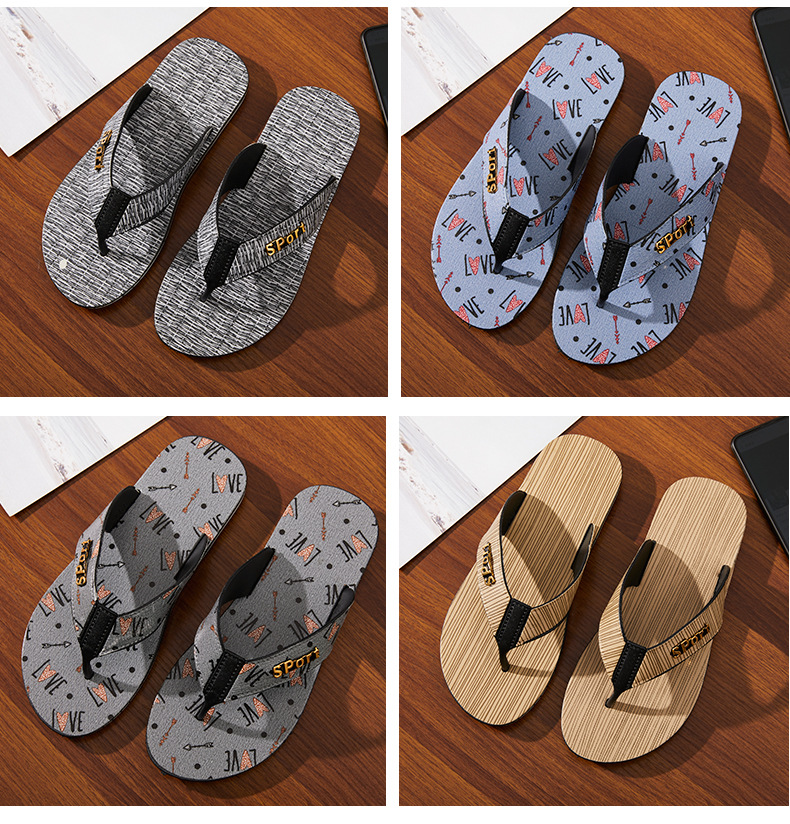 Custom PVC Blowing Men Summer Sandals Fashion Outside Wear Non-slip Men's Beach Flip-flops Slippers