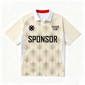 Magliette da calcio con stampa retrò personalizzate Vintage con colletto tubante magliette da uomo kaki da calcio di alta qualità - Product Image 1