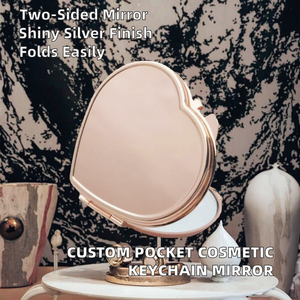 Factory Wholesale Handheld Heat Transfer Printing Sublimation Portable Pocket Silver Metal Double-Sided 2x <b>Foldable</b> Cosmetic - Product Image 2