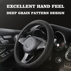Funda de Volante de Cuero Sintético Flexible con Diseño Geométrico de 4 Brazos, Universal, Antideslizante, Accesorio para Auto - Product Image 5