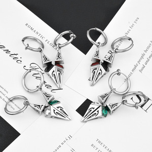 Boucles d'oreilles pendantes géométriques rétro au design simple et unique, plaquées argent, unisexe, bijoux tendance, vente en gros - Product Image 4