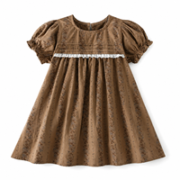Robe en coton à dentelle florale pour filles, vente en gros, été, fête, anniversaire, boutique, personnalisable, OEM, faible MOQ