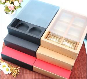 Personalizza Il commercio all'ingrosso Della Cina A Buon Mercato 6pcs Interno Da Dessert Dolci Torta Scatola di Imballaggio con il sacchetto del PVC Manica Kraft Carta Scorrevole Scatole per cibo - Product Image 2