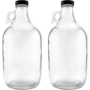 Dispenser di liquido per bucato vuoto contenitore di vetro per detersivo per sapone grande (64 once) flacone per pompa riutilizzabile trasparente per detersivo - Product Image 6