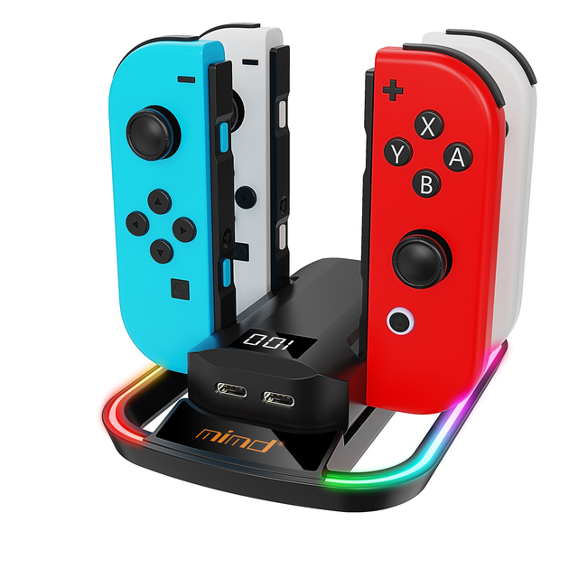 Factory Price Latest Private Mold 4 In1 RGB Power Bank Charger Dock for N-Switch /OLED Joy Cons