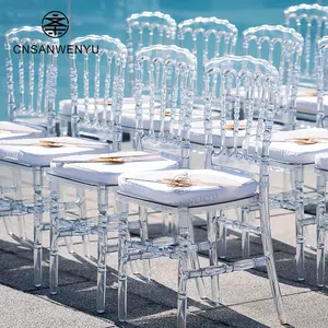 Cadeira acrílica transparente para festa, venda de plástico acrílico para festa de jantar, cadeira de casamento transparente