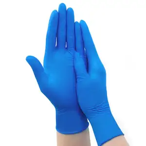 GMC sarung tangan nitril sekali pakai, 9 inci biru tua kualitas tinggi 100 buah perlindungan pribadi sekali pakai sarung tangan bubuk
