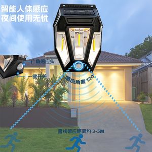 โคมไฟติดผนังพลังงานแสงอาทิตย์ 120 องศา มุมลำแสง LED อลูมิเนียมอัลลอยด์กันน้ำสำหรับบ้านสวนลานบ้าน - Product Image 1