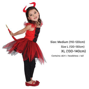 Petites filles rouge diable Costume enfant <span class=keywords><strong>Vampire</strong></span> Tutu robe avec démon corne bandeau et queue pour enfants Halloween jeu de rô<span class=keywords><strong>le</strong></span> fêtes - Product Image 6