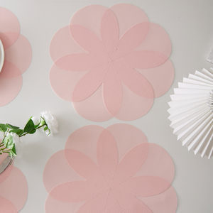 Vente en gros de napperons de cuisine tressés à fleurs en <span class=keywords><strong>vinyle</strong></span> PVC durable, napperons lavables et durables pour table à manger - Product Image 6