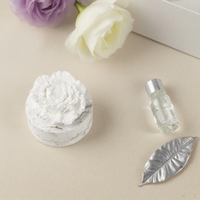 Diffuseur d'aromathérapie solide de fleur de pivoine décorative de base de marbre avec l'huile essentielle pour la décoration de parfum à la maison