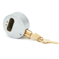 Manille cachée en acier robuste 73mm Van serrure de porte moraillon 2 pièces clés en laiton métal Hockey Puck cadenas haute sécurité 2 pièces en laiton
