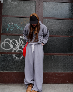 Streetwear Grey Hoodie Baggy Sweatpants Set <b>Women</b> Oversized Two Piece <b>Jogger</b> Tracksuit Casual Wholesale Athleisure Activewear - Product Image 4