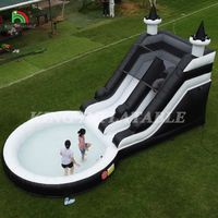 Toboggan aquatique commercial en PVC pour enfants et adultes, toboggan aquatique gonflable avec piscine