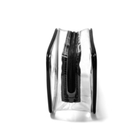 Pochette cosmétique en vinyle personnalisée écologique avec fermeture éclair, transparente, pour le bain, les produits de toilette, le maquillage, sacs à fermeture éclair en PVC réutilisables