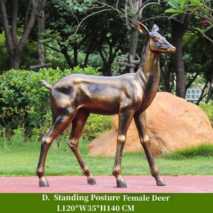 Fábrica al por mayor Ventas de productos al contado Posición dorada Madre Ciervo Mujer Ciervo Estatua Animal Escultura - Product Image 4