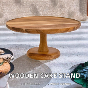 Handmade Eco-Friendly Mango Wood Round <b>Cake</b> <b>Stand</b> Natural Finish Dessert Display Pedestal for Wedding Party Home Belief Brand - Product Image 2