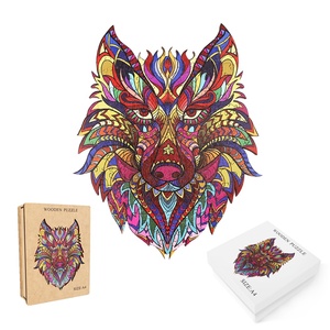 Pièces <span class=keywords><strong>de</strong></span> <span class=keywords><strong>puzzle</strong></span> uniques en forme <span class=keywords><strong>de</strong></span> <span class=keywords><strong>loup</strong></span> animal A5 A4 A3 <span class=keywords><strong>Puzzle</strong></span> en bois pour adultes et enfants Cadeau d'anniversaire <span class=keywords><strong>de</strong></span> Noël Motif personnalisé - Product Image 1