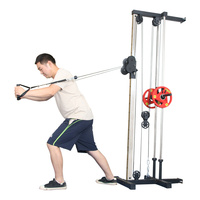 Máquina de Gimnasio para Montar en la Pared, Entrenador de Poleas para Ejercicios de Espalda, Expansión de Pecho y Crossover con Sistema de Poleas Dobles Ajustables