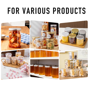 Wholesale Transparent Plastic <strong>Jars</strong> With Lids for Cakes <strong>Cookies</strong> PET Plastic <strong>Jars</strong> in 300ml 500ml 8oz Size Premium Cake Containers - Product Image 5