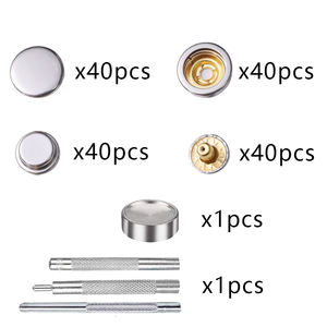 160pcs Per Pack <strong>Metal</strong> Snap Fasteners <strong>Button</strong> Press Studs Installation Tools Kits for Leathercraft Clothes &amp; Garment Bags - Product Image 5