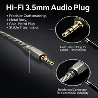 Câble audio Hi-Fi plaqué argent 3,5 mm, tressé à la main 4 brins, 196 conducteurs, cordon auxiliaire plaqué or pour haut-parleur de voiture, casque, ordinateur portable