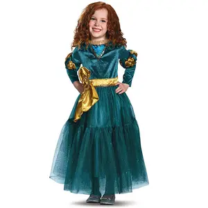 BAIGE 2024 New Arrival Halloween Carnaval Crianças Admirável Lenda Merida Dress Up Traje Uniforme para Crianças