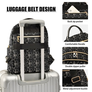 Hawaii Outline Floral Quilted Polyester Outdoor Girls <b>Backpack</b> Custom Print Hau Flower Student Travel Women's <b>Backpacks</b> - Product Image 4