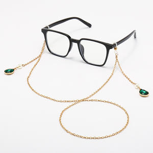 Sangle de cou de <span class=keywords><strong>lunettes</strong></span> en métal de style européen américain perle goutte d'eau pendentif masque lanière chaîne de <span class=keywords><strong>lunettes</strong></span> verre matériel <span class=keywords><strong>cordon</strong></span> - Product Image 3