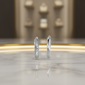 E4087 Orecchini a Cerchio in Oro Bianco, Gioielli Unisex Classici alla Moda, Diametro 12mm - Product Image 2