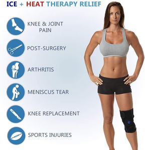 Enveloppe de thérapie chaud-froid antidérapante pour le <span class=keywords><strong>genou</strong></span>, soutien de compression ergonomique avec pack de gel amovible, genouillère réutilisable pour soulager la douleur - Product Image 5