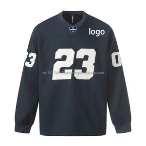 Camiseta de Manga Larga Deportiva para Hombre, con Parches de Letras y Números Vintage, Bordada, Transpirable, Anti-UV, de Secado Rápido, Estilo Holgado, Marca de Moda - Product Image 4