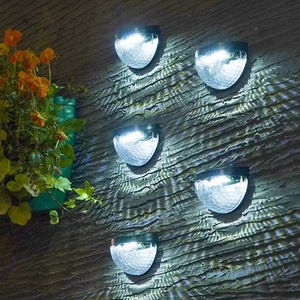 Lampe murale solaire extérieure LED 12V en verre trempé cylindrique, étanche, pour jardin, clôture, éclairage de terrasse - Product Image 1