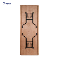 Table de banquet pliante rectangulaire en bois en gros, longue table de buffet pour mariage, fête, hôtel, conférence, événement, mobilier