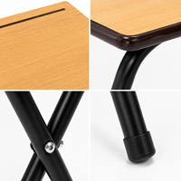 Bureau d'étudiant pliable moderne avec structure métallique empilable durable à revêtement poudré pour l'école et le bureau à domicile